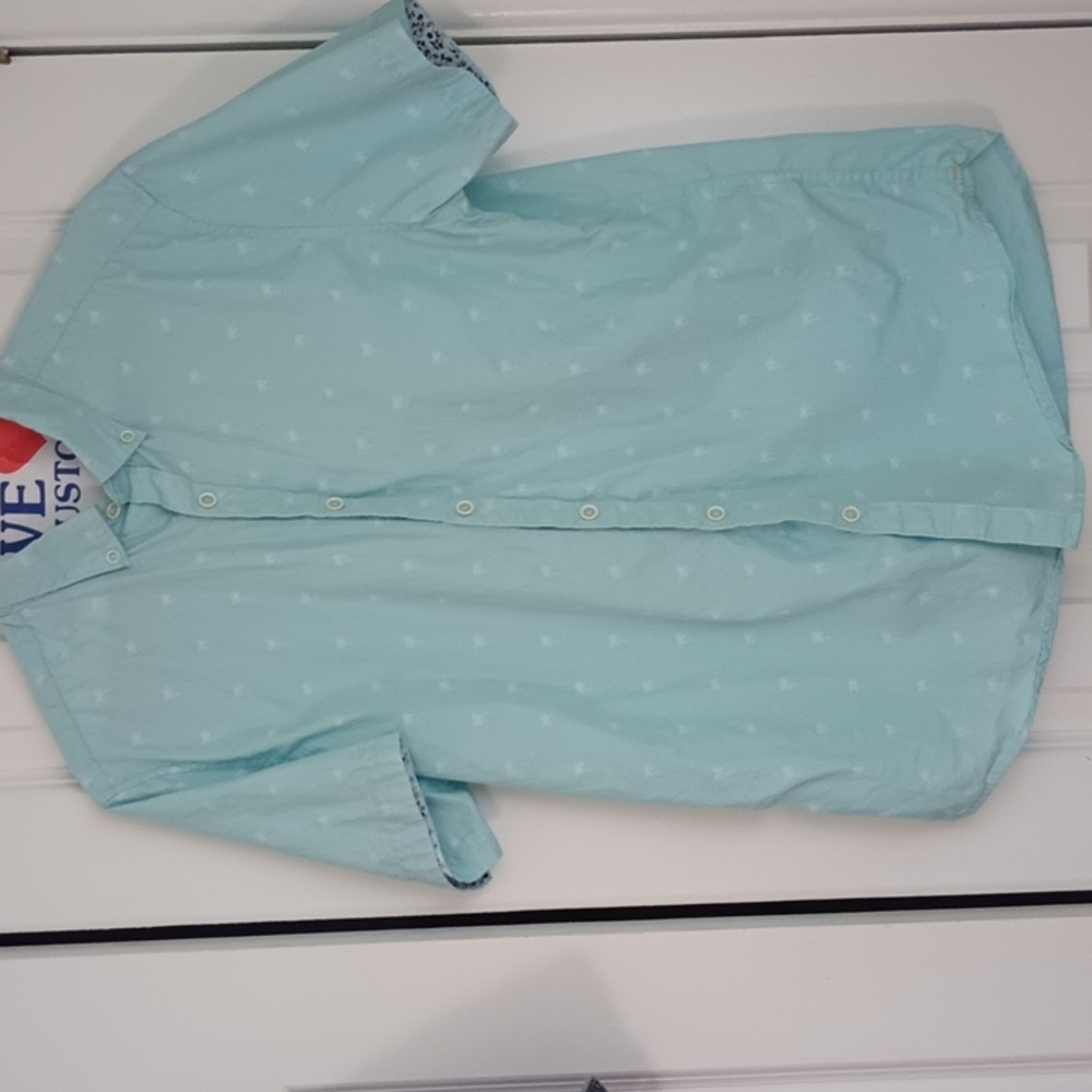 Denim & Flower Slim Fit Sz M Ricky Singh Novelty Beachy Cotton Casual Vacation